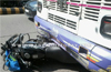 Pillion rider dies in pvt bus-bike collision at Lalbagh Junction